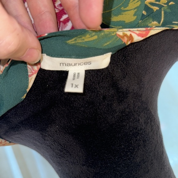 Maurice’s Women’s‎ XL Green Floral Boho Blouse - Picture 6 of 6